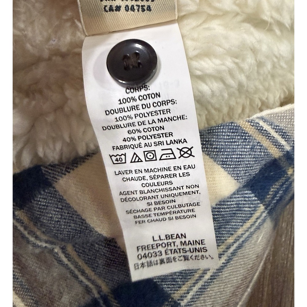 L.L. Bean Women's Scotch Plaid Flannel Zip Up Hoodie Jacket Relaxed Fit Size M - Picture 5 of 6